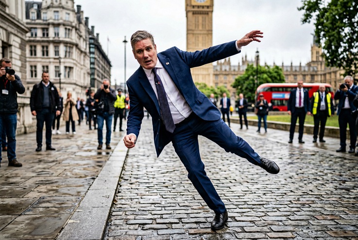 Sir Keir Starmer leaning to the left Sir Keir Starmer leaning to the left